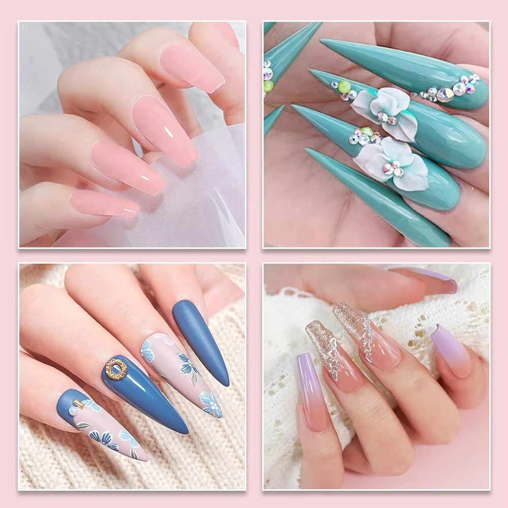 Full Acrylic Nail Kit with Nail Lamp Nail Art Decorations Tips All for Manicure Nail Kit Tools for Manicure